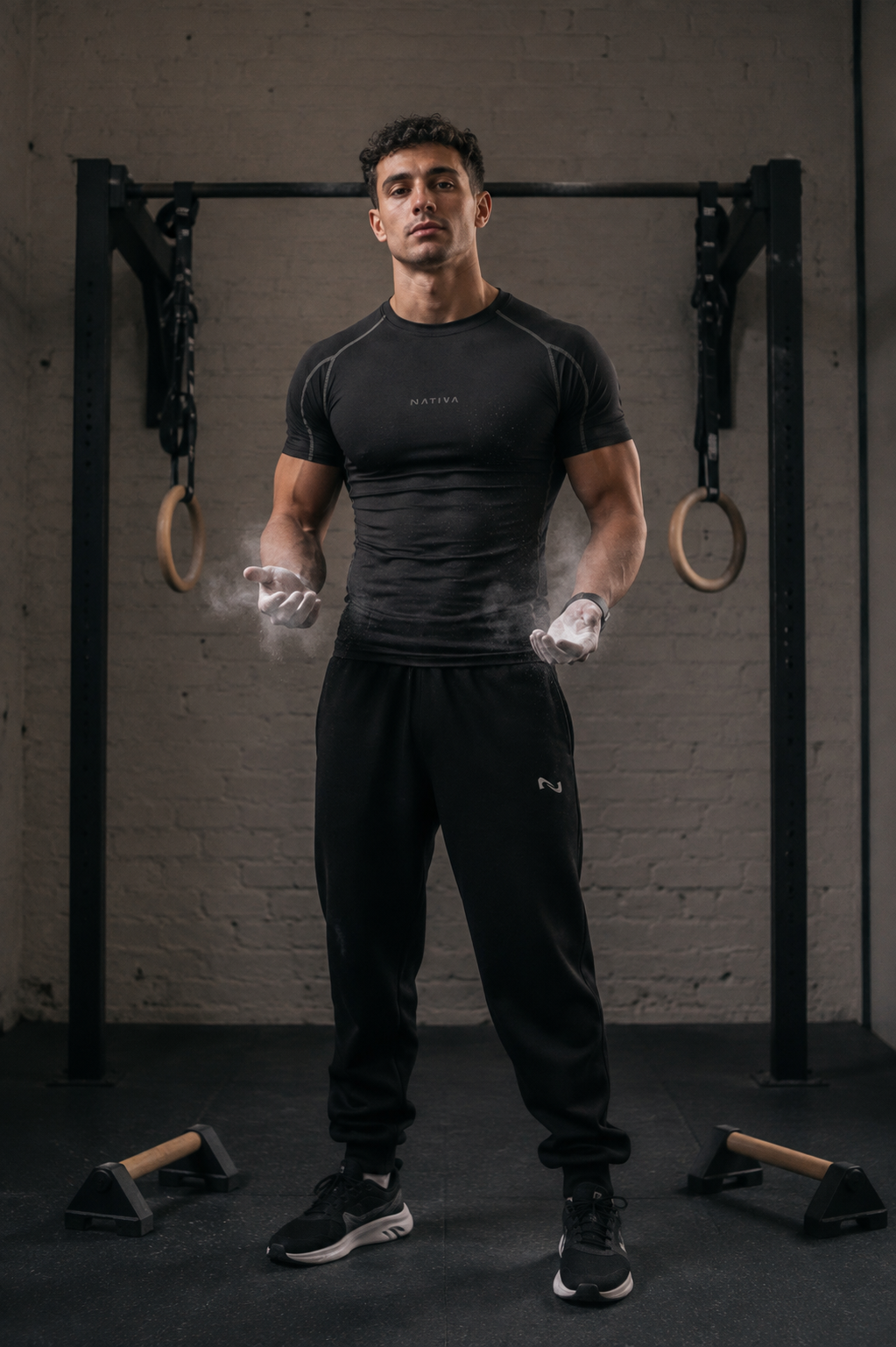 BUZO CON ELASTICO NEGRO JOGGER 100% ALGODON