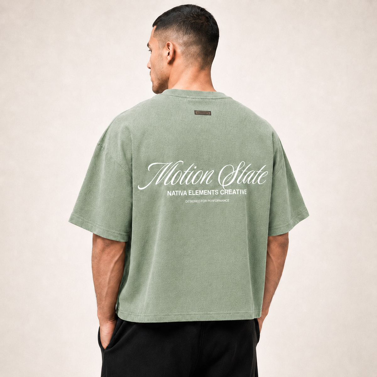POLERA BOXYFIT CEMENTO MOTIONSTATE® 100% ALGODÓN