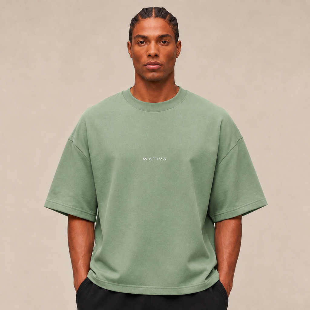 POLERA OVERSIZE CEMENTO ELEMENTS® 100% ALGODÓN