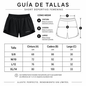 SHORT DEPORTIVO NEGRO MUJER NATIVA