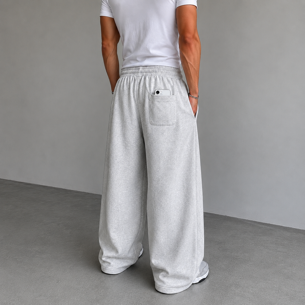 PANTALON BUZO BAGGY GRIS