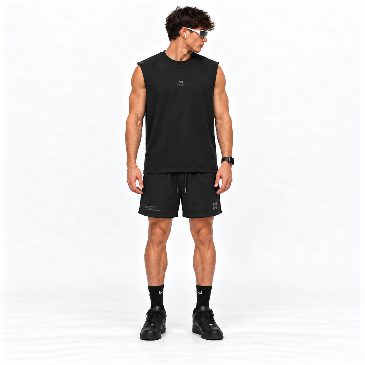MUSCULOSA TANK OVERSIZE NEGRA HORSEPOWER® 100% ALGODÓN