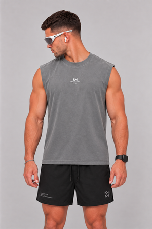 MUSCULOSA TANK OVERSIZE GRIS HORSEPOWER® 100% ALGODÓN