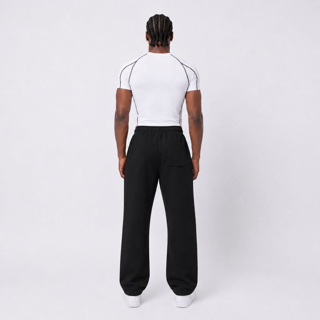 BUZO FIT RECTO NEGRO 100% ALGODÓN