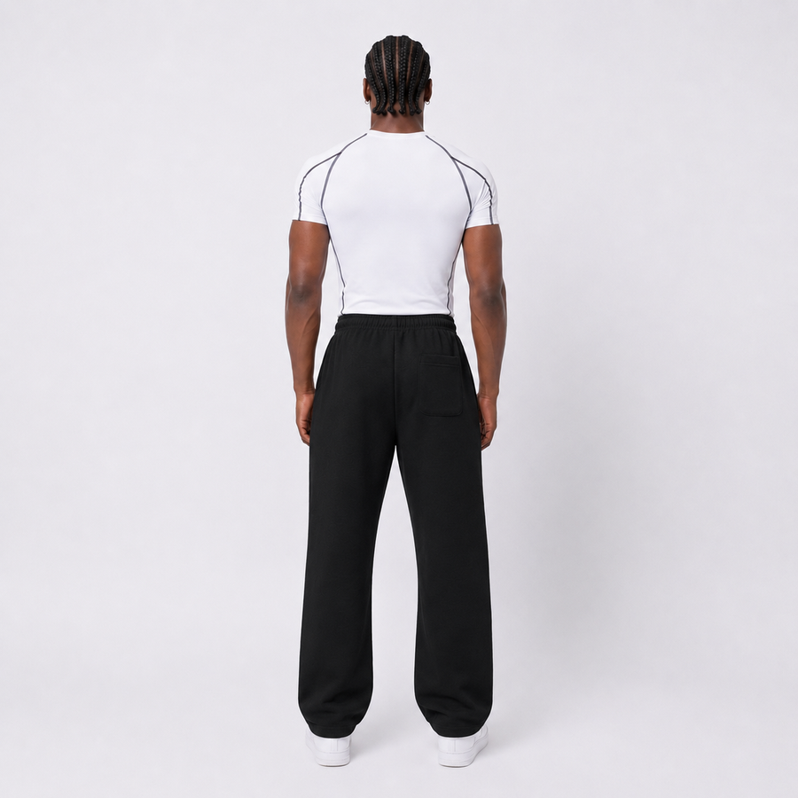 BUZO FIT RECTO NEGRO 100% ALGODÓN