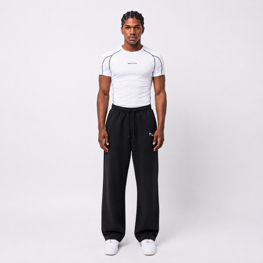 BUZO FIT RECTO NEGRO 100% ALGODÓN