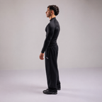 BUZO FIT RECTO NEGRO 100% ALGODÓN