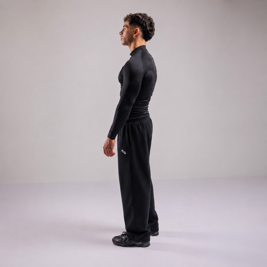 BUZO FIT RECTO NEGRO 100% ALGODÓN