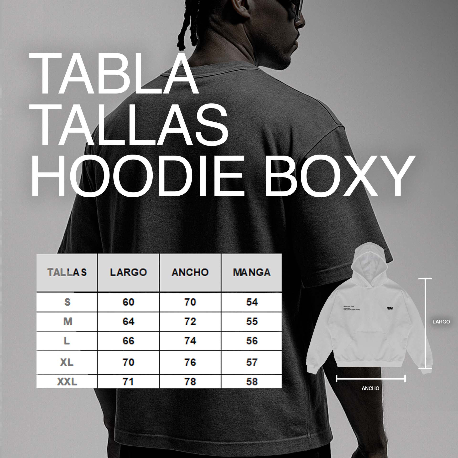 HOODIE MOTION™ BOXY FIT ALL BLACK