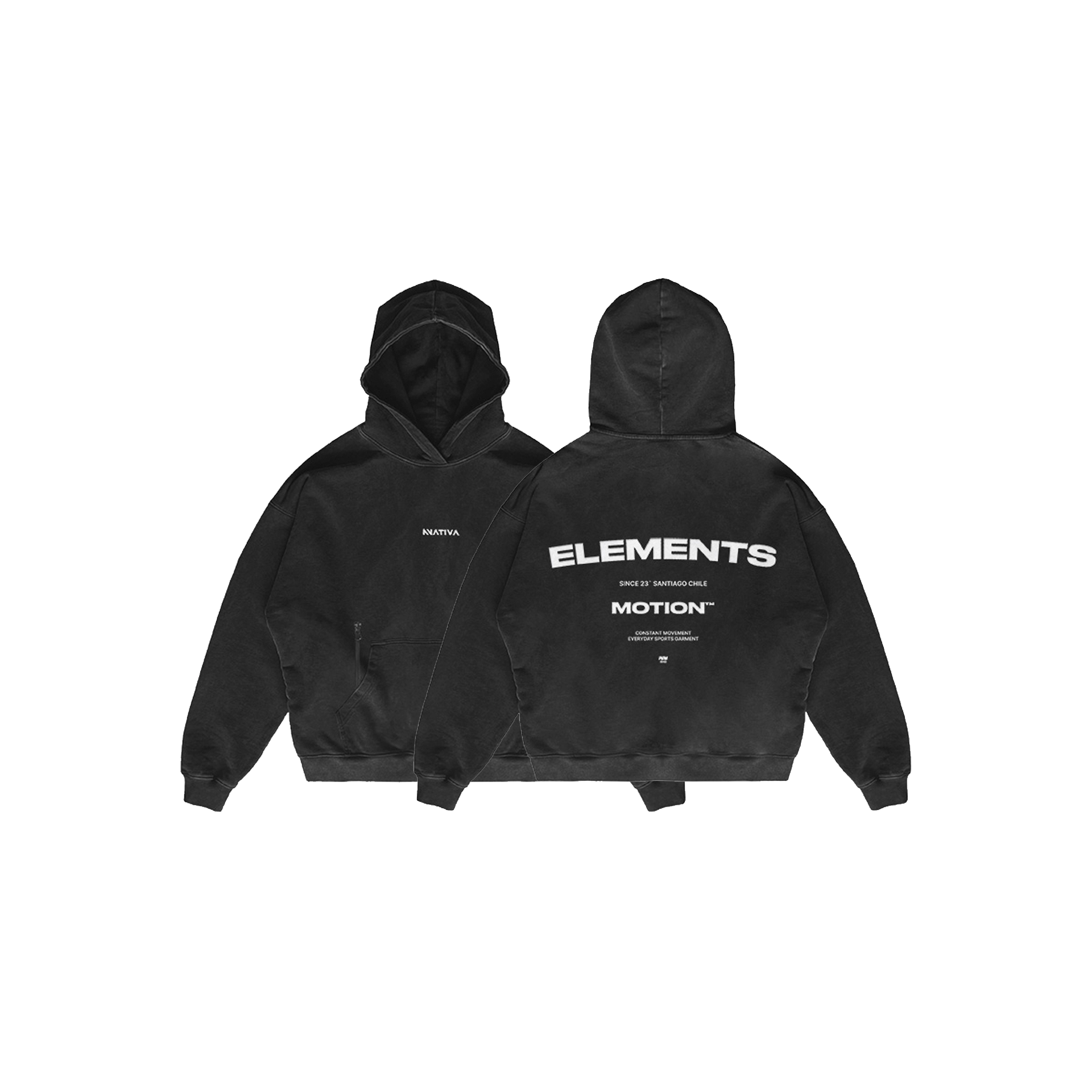 HOODIE ELEMENTS™ BOXY FIT NEGRO