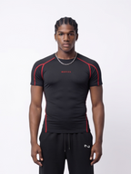 COMPRESS MANGA CORTA NEGRA CON ROJO LEGEND®