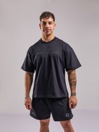 Polera Oversize Difussion™ Negra — detalle | Nativa Elements