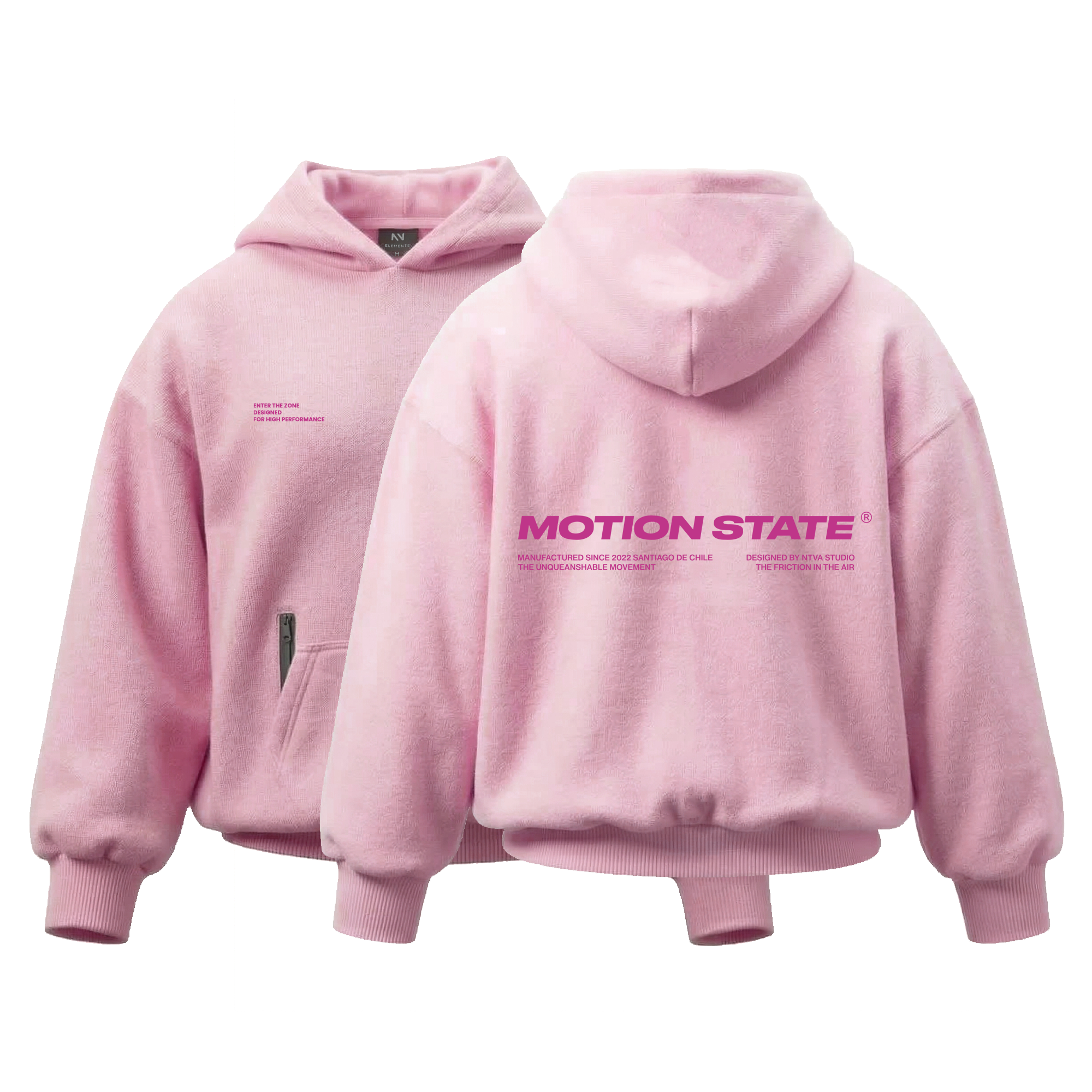 HOODIE MOTION™ BOXY FIT ROSADO
