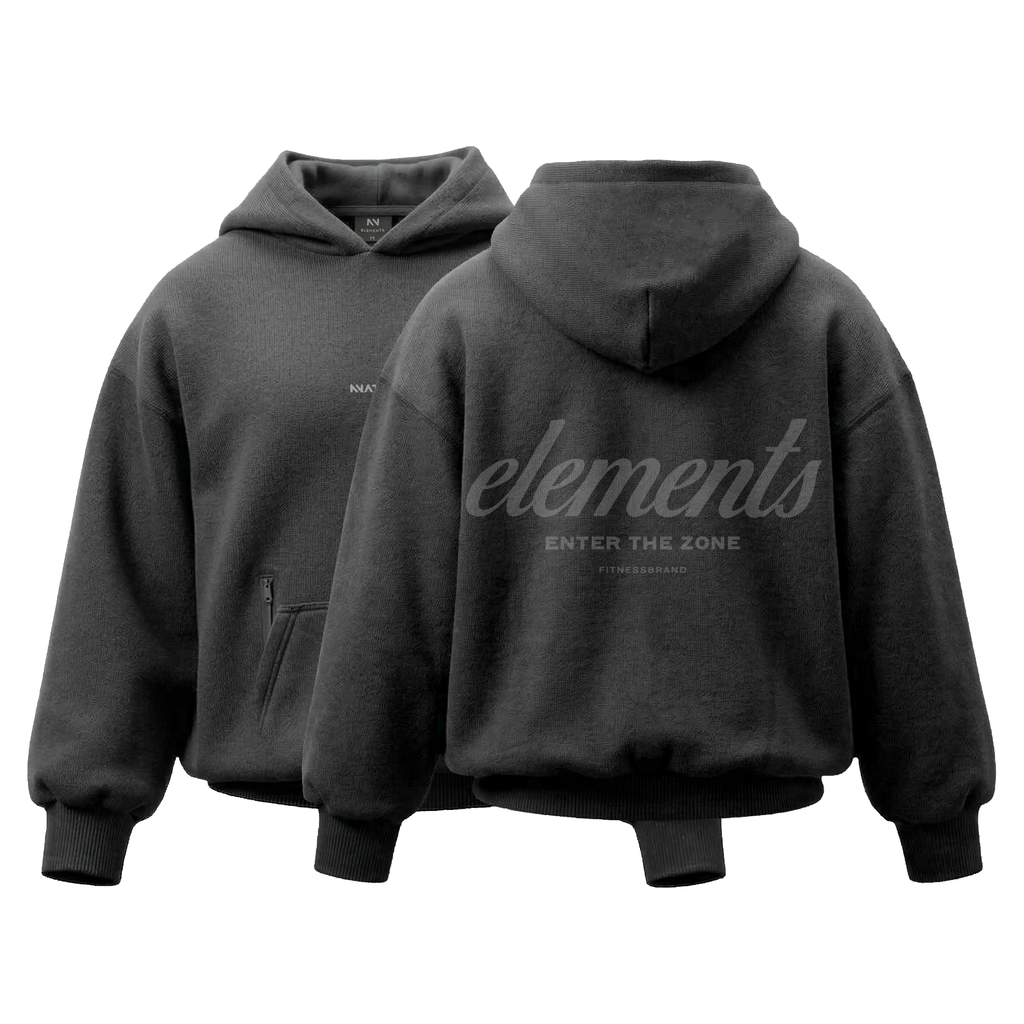 Hoodie Elements™ Boxy Fit Negro — vista principal | Nativa Elements