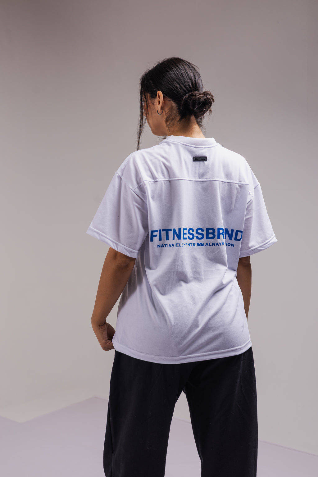 POLERA FITNESSBRAND™ OVERSIZE BLANCA