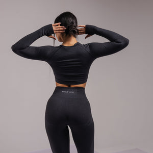 TOP MANGA LARGA DEPORTIVO NEGRO MUJER NATIVA