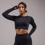 TOP MANGA LARGA DEPORTIVO NEGRO MUJER NATIVA