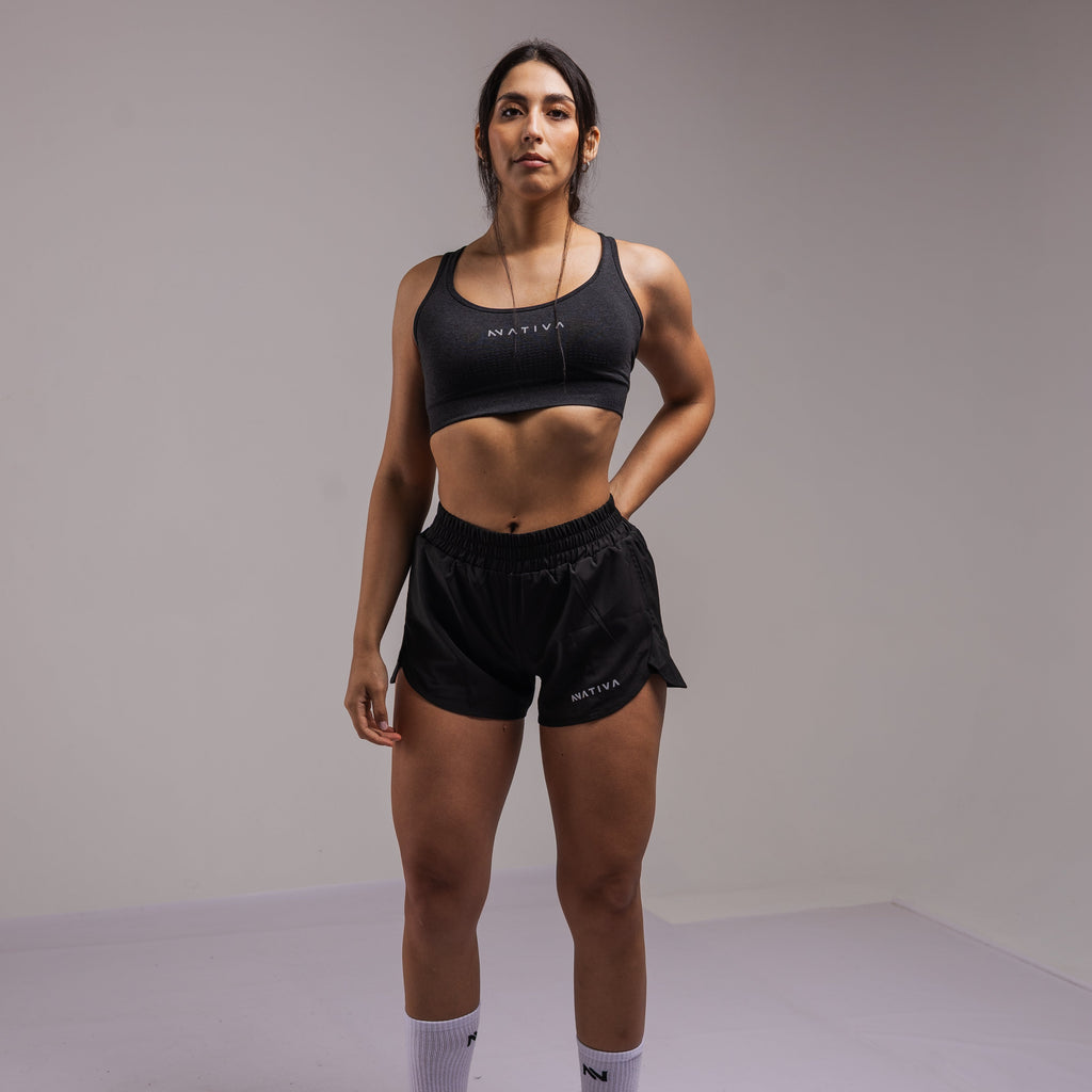 SHORT DEPORTIVO NEGRO MUJER NATIVA