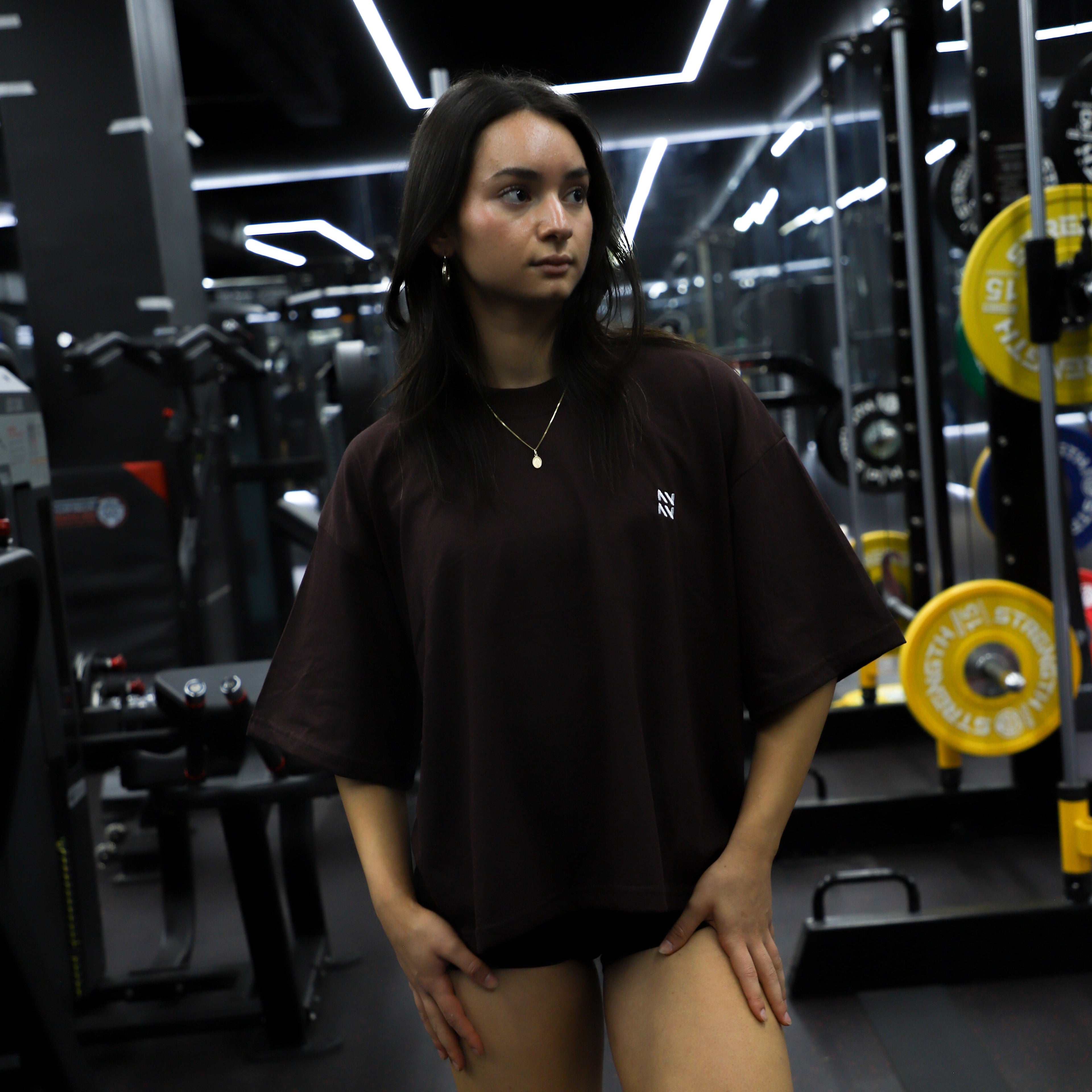 POLERA BOXYFIT CAFE