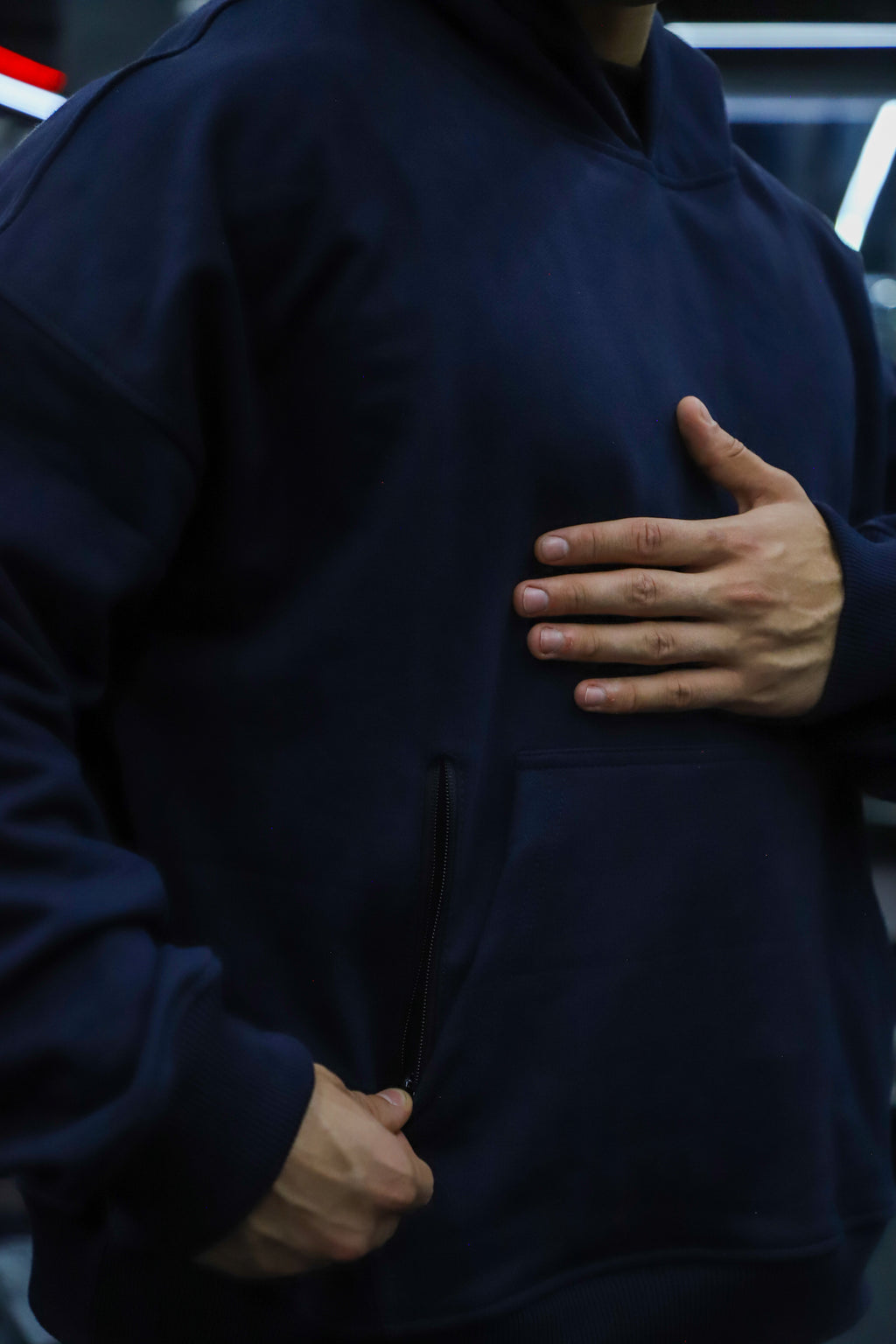 HOODIE FRENCH TERRY AZUL MARINO