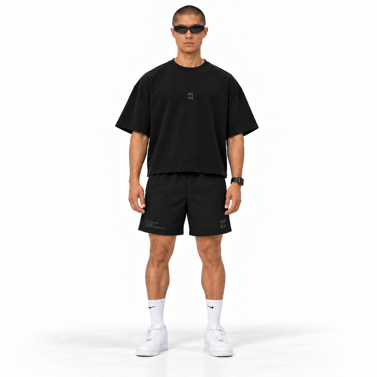 POLERA BOXYFIT ALAS® NEGRO 100% ALGODÓN