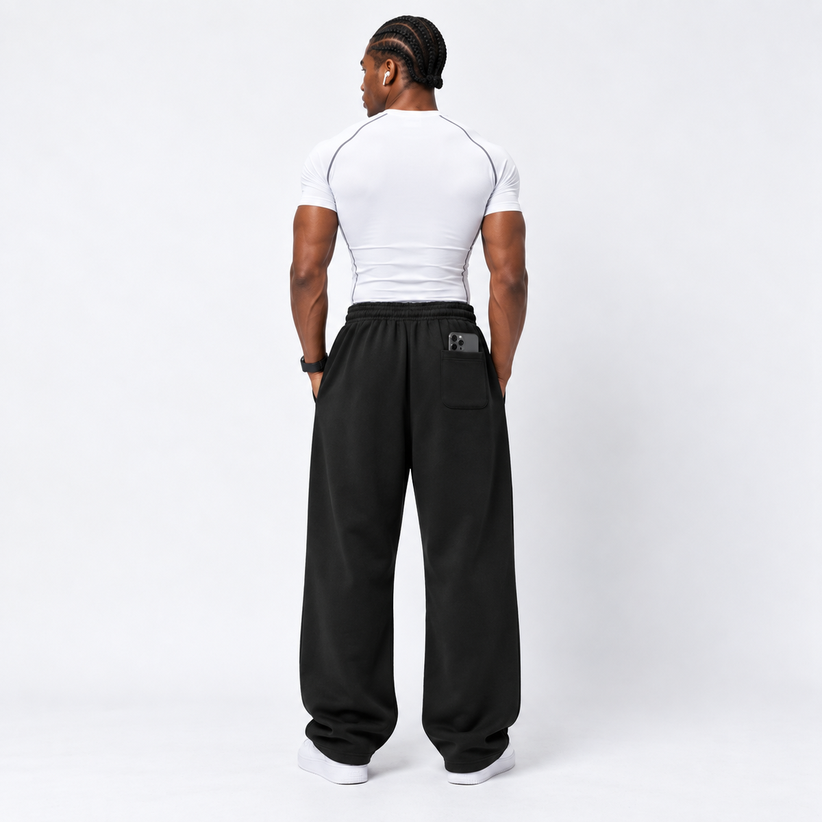 PANTALON BUZO BAGGY NEGRO v2