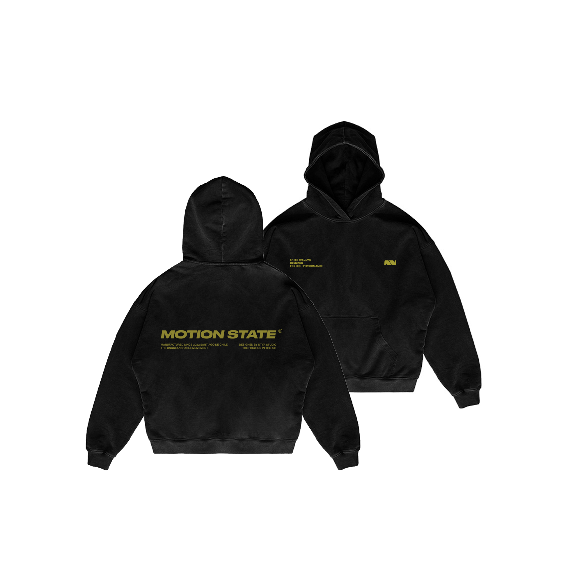 HOODIE MOTION™ NEGRO/AMARILLO