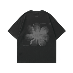 POLERA OVERSIZE FLOR NATIVA NEGRA® 100% ALGODÓN