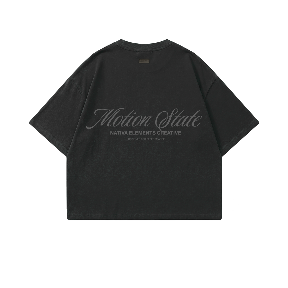 POLERA BOXYFIT NEGRA MOTIONSTATE v2® 100% ALGODÓN