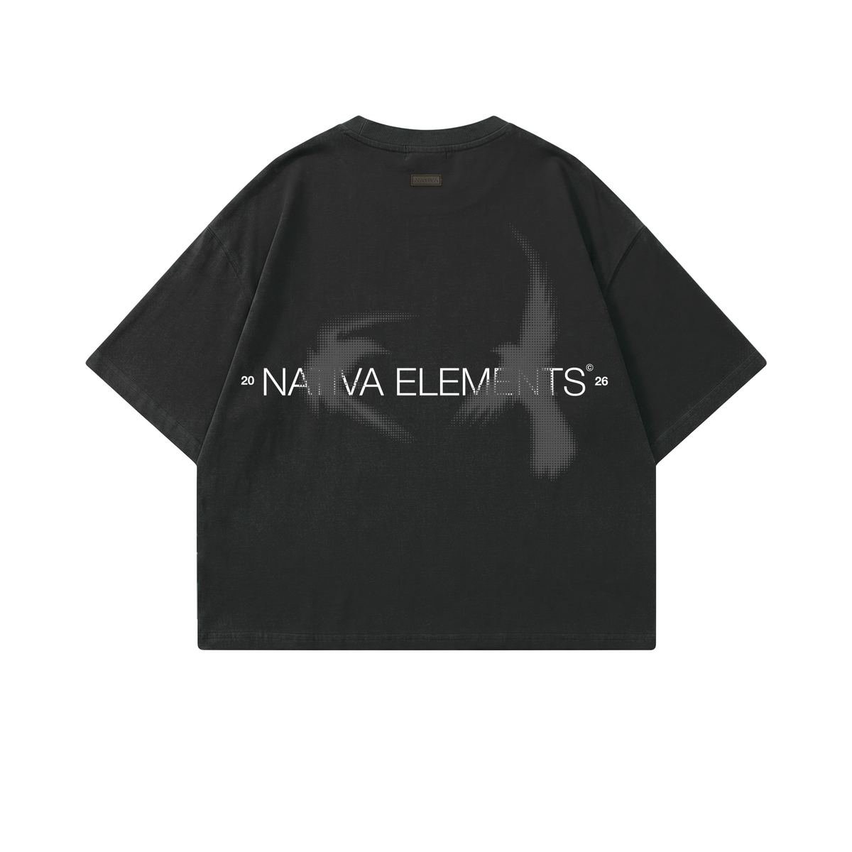 POLERA BOXYFIT ALAS® NEGRO 100% ALGODÓN