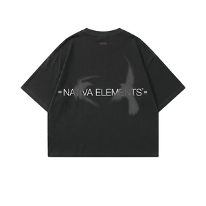 POLERA BOXYFIT ALAS® NEGRO 100% ALGODÓN
