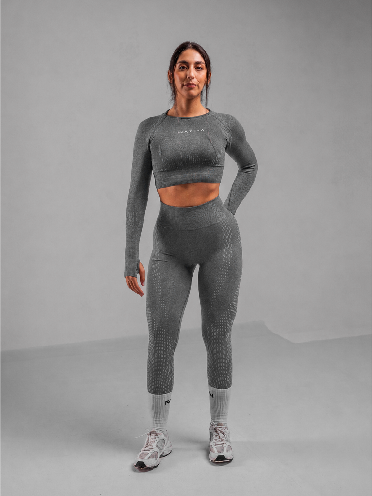 LEGGINGS GRIS OSCURO MUJER NATIVA