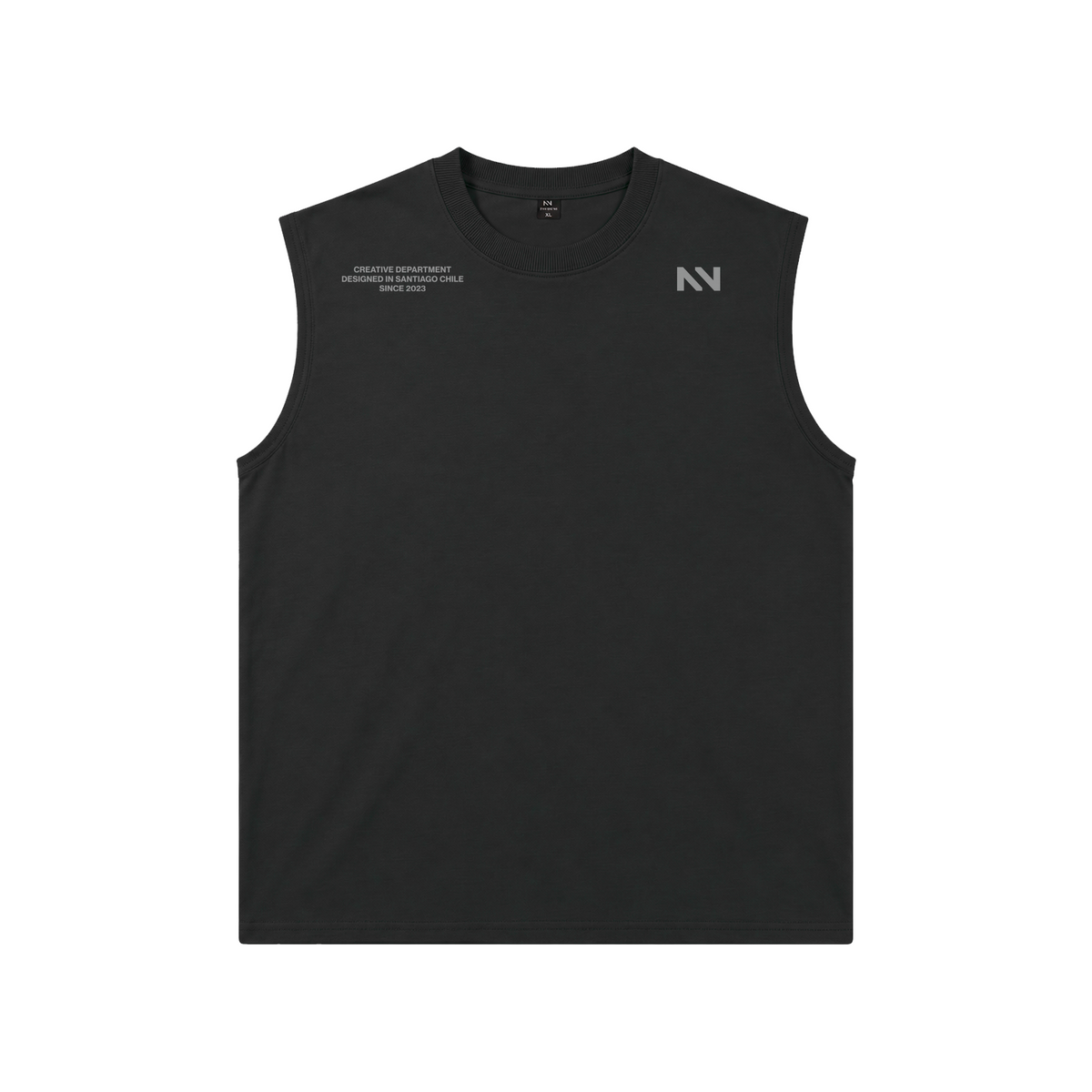 MUSCULOSA TANK OVERSIZE NEGRA BASIC® 100% ALGODÓN