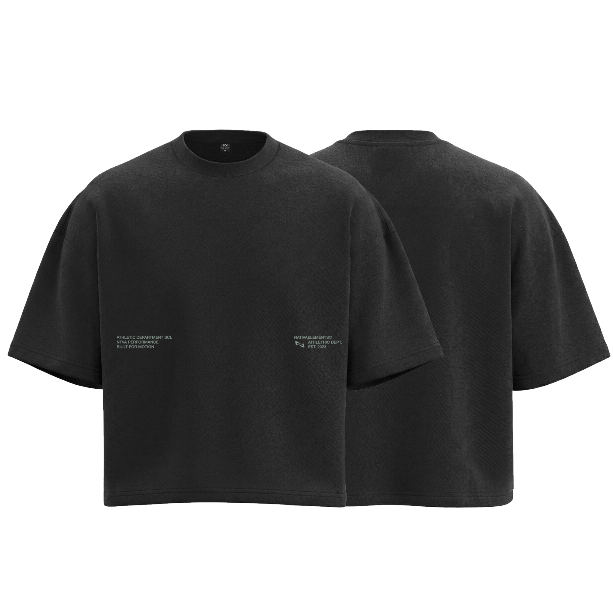 POLERA BOXYFIT NEGRA BASIC® 100% ALGODÓN