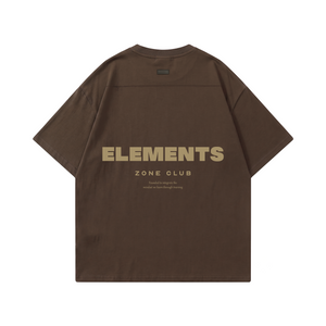 POLERA OVERSIZE ELEMENTS CAFÉ® 100% ALGODÓN