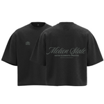 POLERA BOXYFIT NEGRA MOTIONSTATE® 100% ALGODÓN