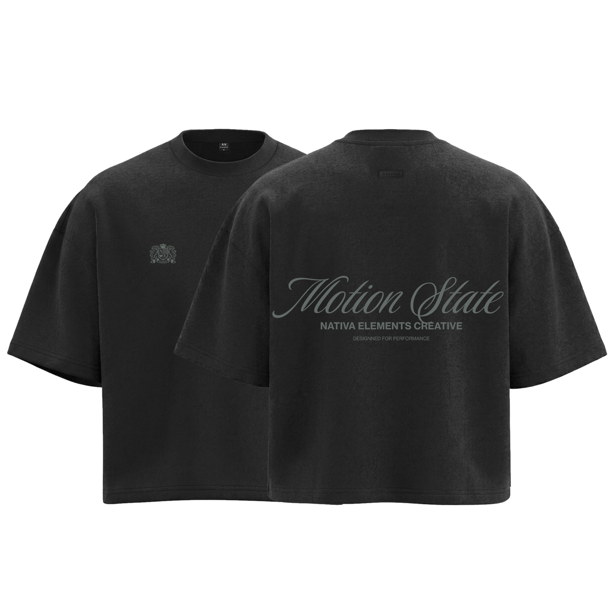 POLERA BOXYFIT NEGRA MOTIONSTATE® 100% ALGODÓN