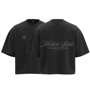 POLERA BOXYFIT NEGRA MOTIONSTATE® 100% ALGODÓN