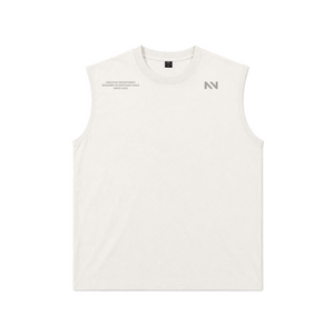 MUSCULOSA TANK OVERSIZE BLANCA BASIC® 100% ALGODÓN
