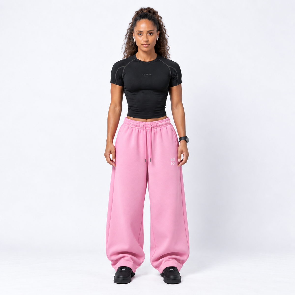 PANTALON BUZO BAGGY ROSADO v2