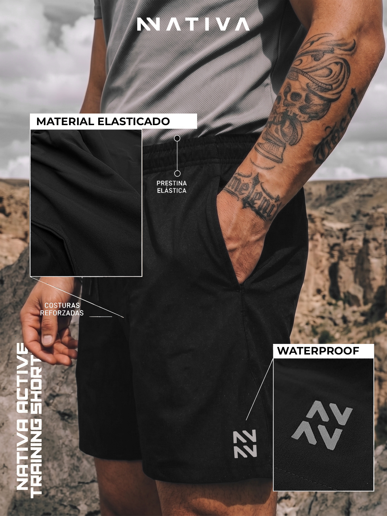 SHORT DEPORTIVO NEGRO V2