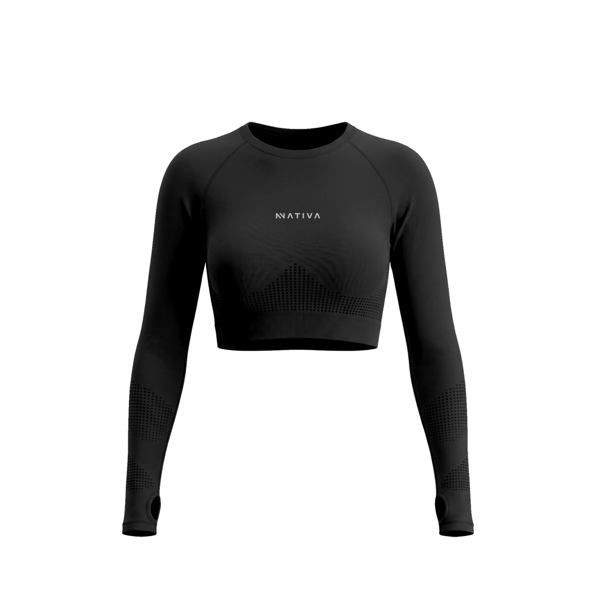 TOP MANGA LARGA DEPORTIVO NEGRO MUJER NATIVA