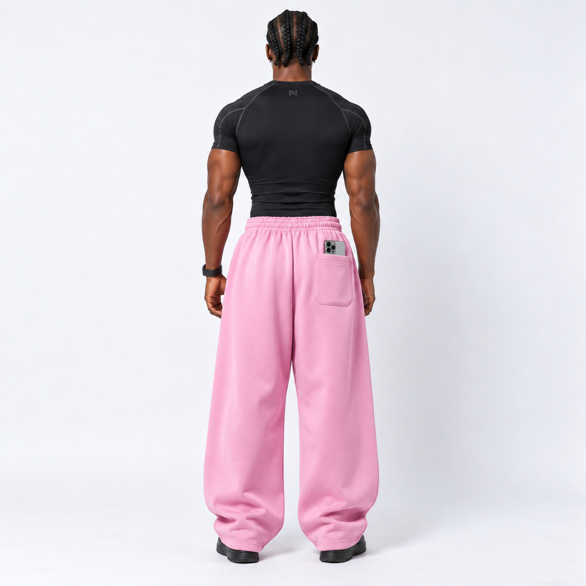 PANTALON BUZO BAGGY ROSADO v2