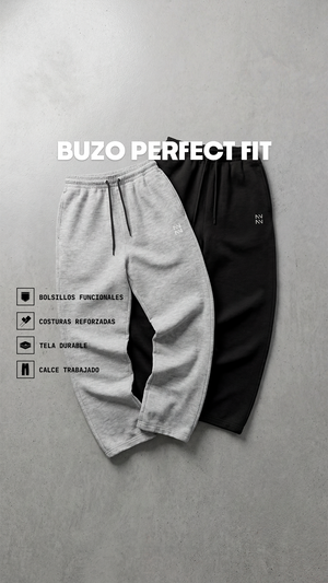 Buzo Perfect Fit Gris Melange — detalle | Nativa Elements