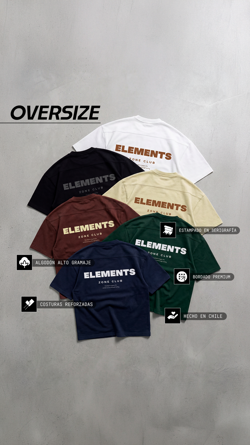 Polera Oversize Unfair™ Marino — vista lateral | Nativa Elements