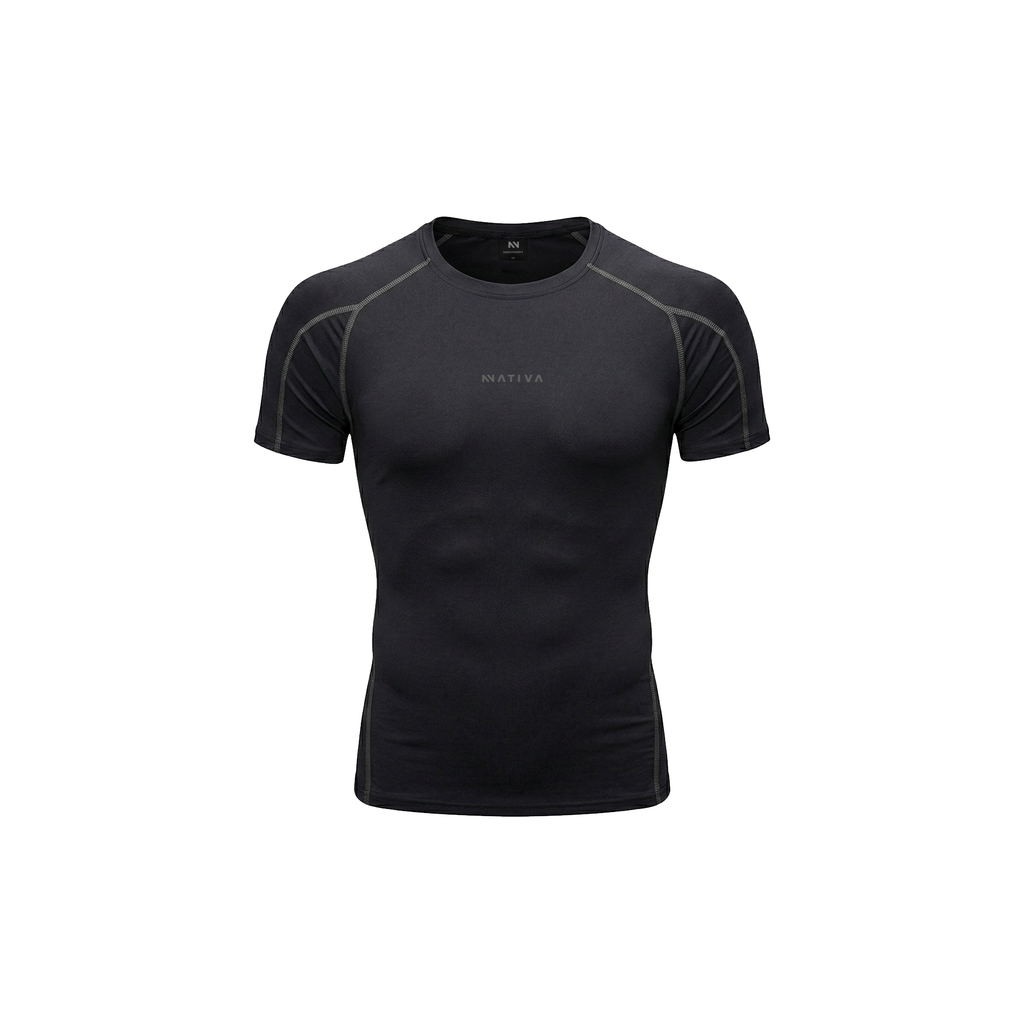 COMPRESS MANGA CORTA NEGRA CON GRIS LEGEND®