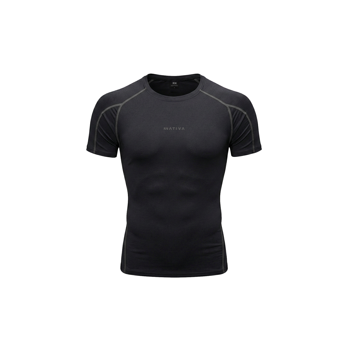 COMPRESS MANGA CORTA NEGRA CON GRIS LEGEND®