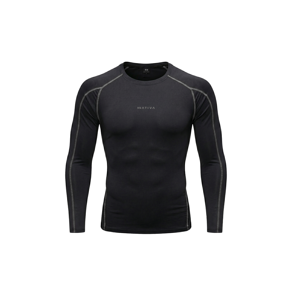 COMPRESS MANGA LARGA NEGRA CON GRIS LEGEND®
