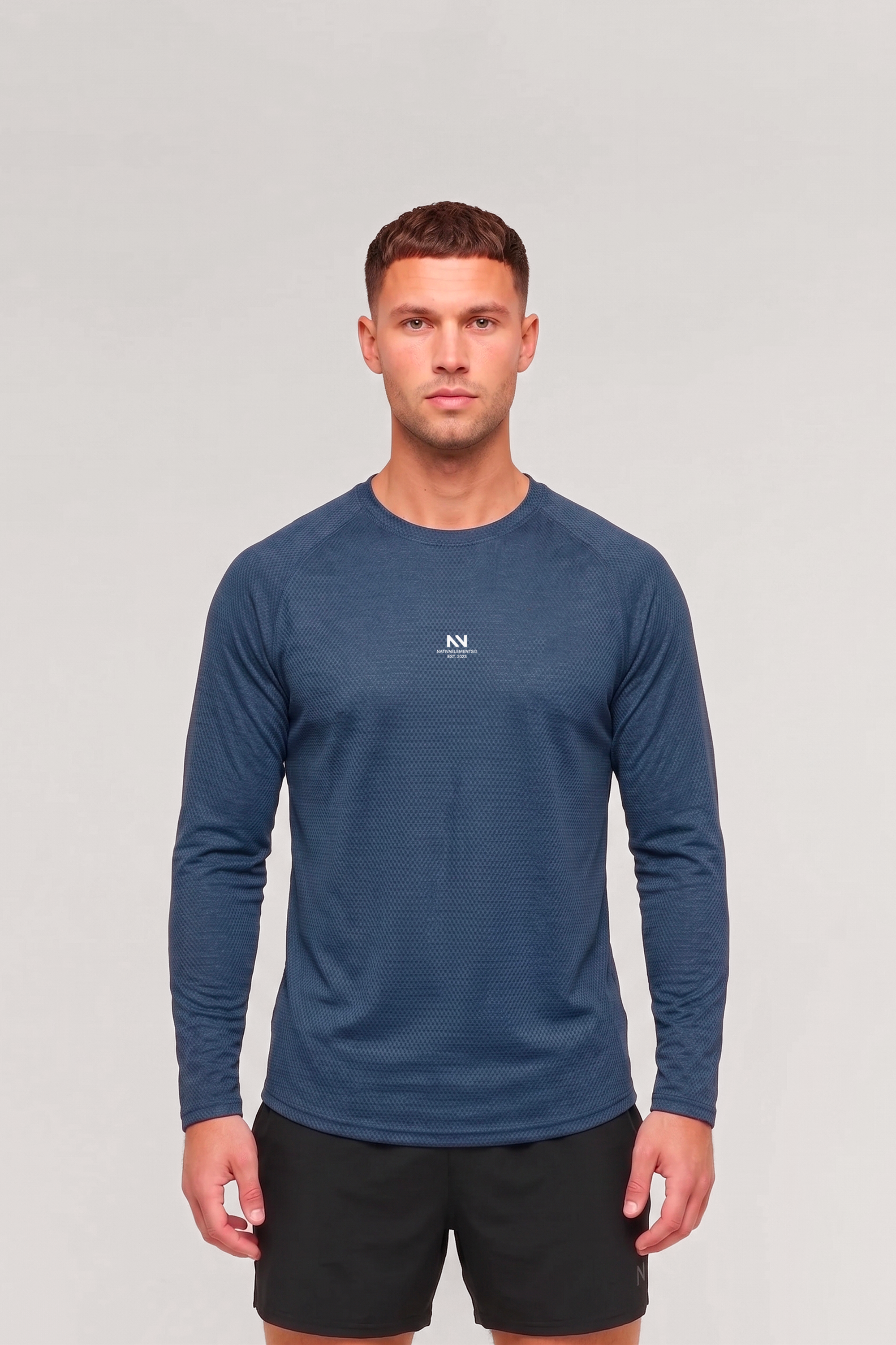 POLERA MANGA LARGA QUICK-DRY AZUL MARINO