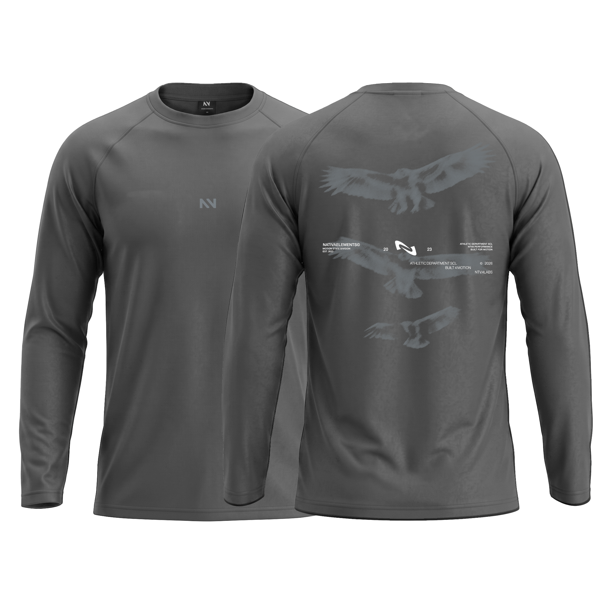 POLERA MANGA LARGA QUICK-DRY PLOMO